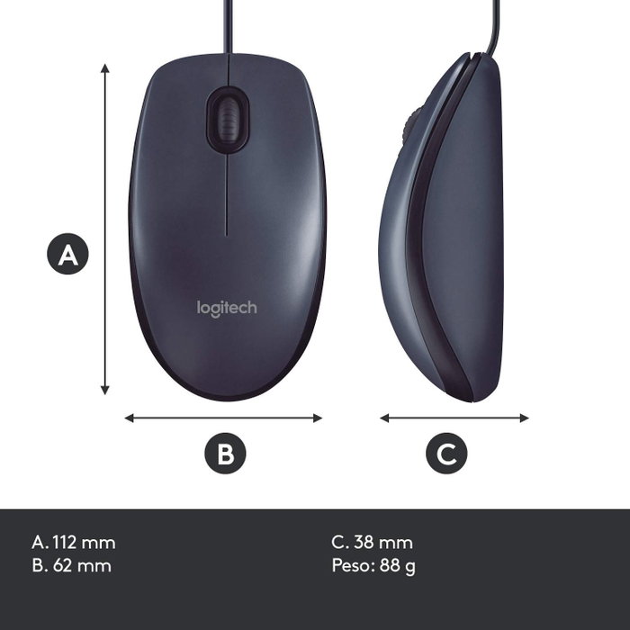 Logitech B100 Ratón Óptico USB Negro